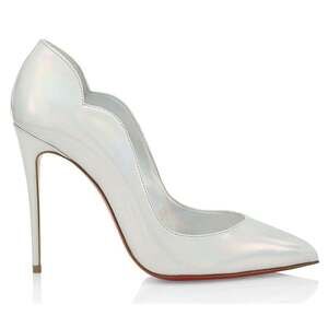 Christian Louboutin Hot Chick 100 Bianco White Patent Psychic AB Heel Pump 38